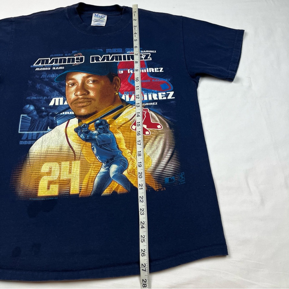 Vtg Boston Red Sox Manny Ramirez Mens T-Shirt Medium Y2K 2001 Dark Blue A6 - Picture 9 of 9